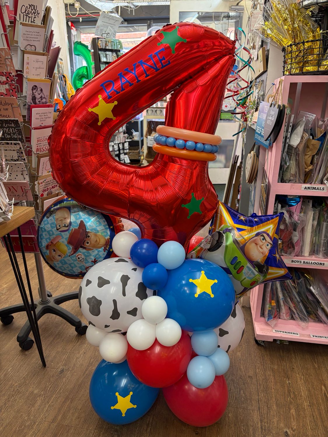 Toy story number balloon display