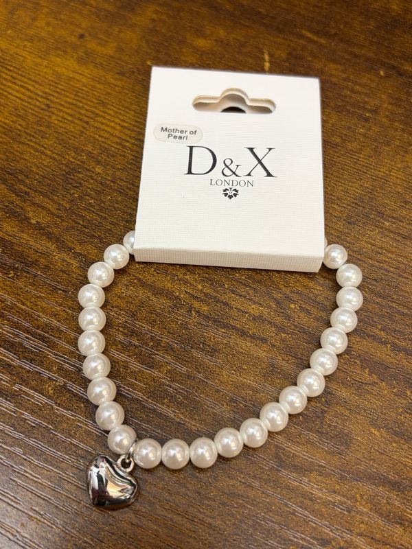 Mother Of Pearl And Heart Bracelet By D&amp;X London