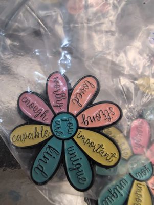 Positive quotes brooch