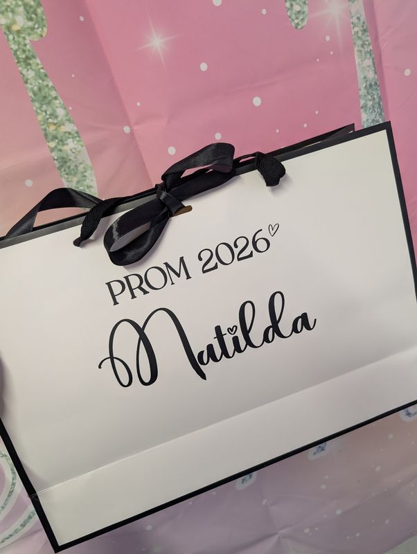 PROM gift bag, personalised 