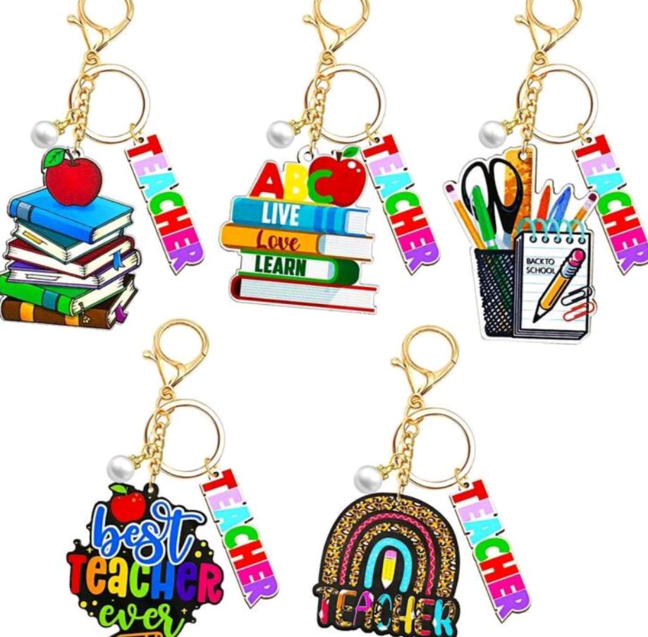 Teacher keyring random design selected 