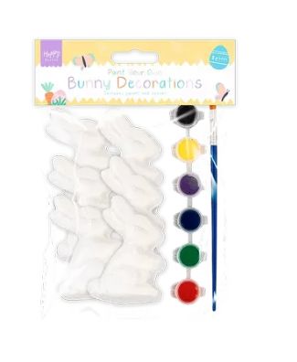 6 Pack Paint Your Own Bunny Decorations