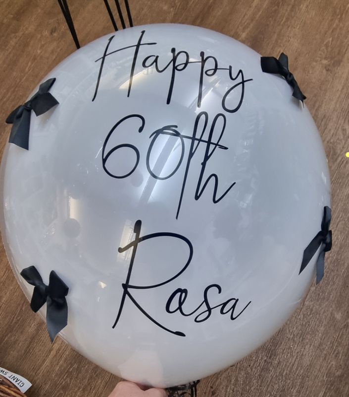 Personalised bubble balloon &amp; bows or flowers