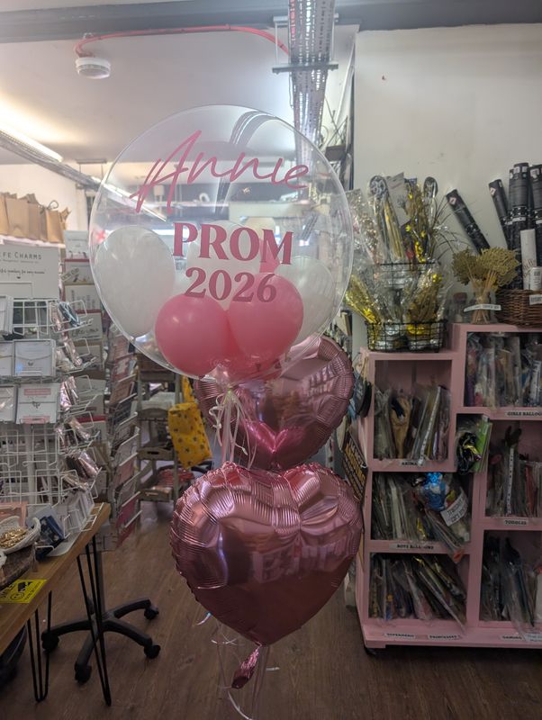 PROM personalised balloon &amp; hearts bundle 