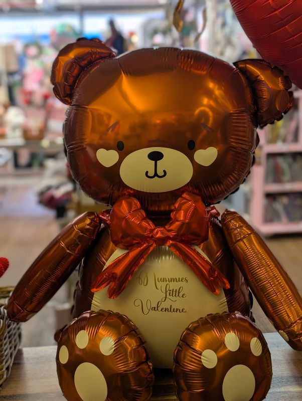 Personalized bear &amp; bow balloon 