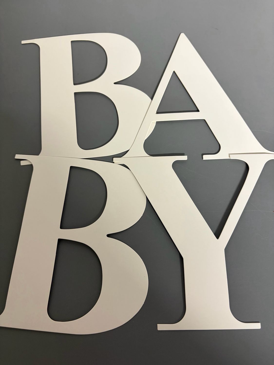 B A B Y Sticky Back Card Cut Outs