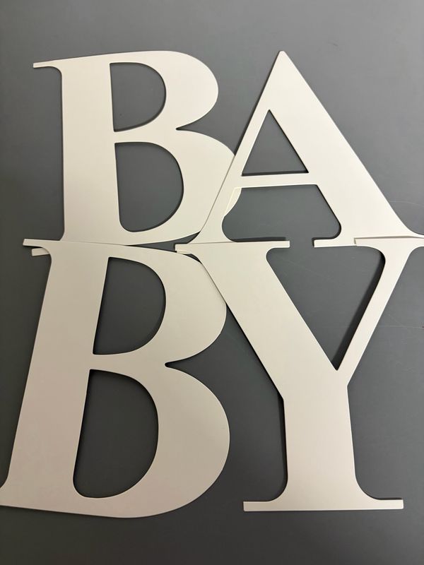 B A B Y Sticky Back Card Cut Outs