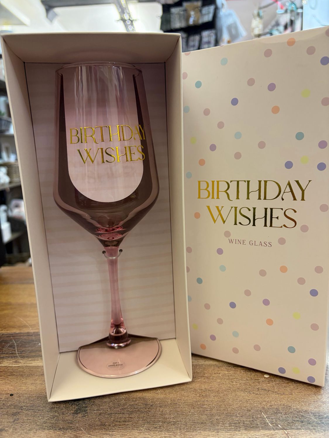 Pink Happy Birthday Wine Glass - Boxed