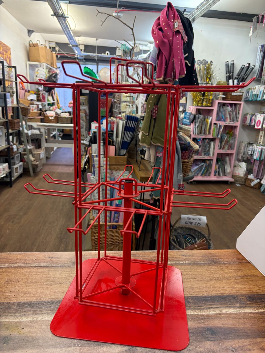 Red Large Display Spinning Stand .. Great For Accessories Or Balloons