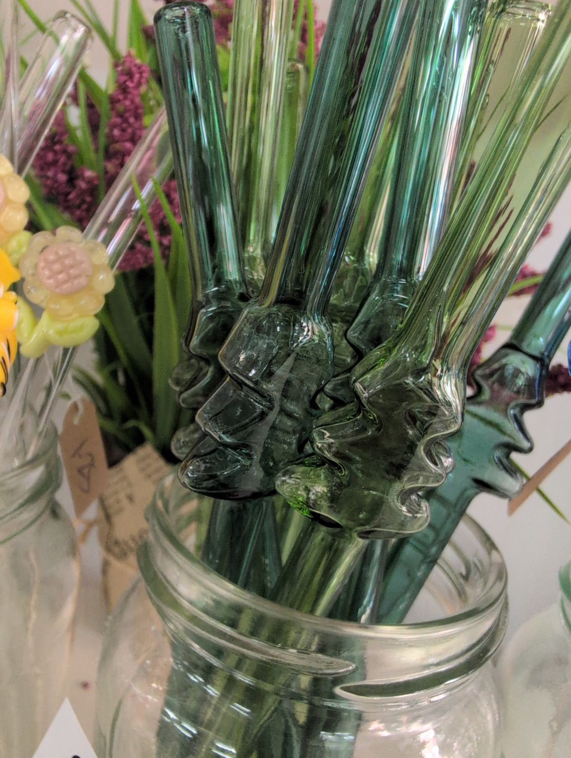 Christmas Tree glass straw
