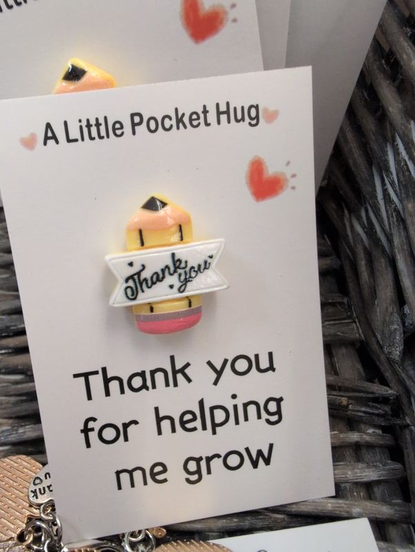 Teacher thank you for helping me grow charm