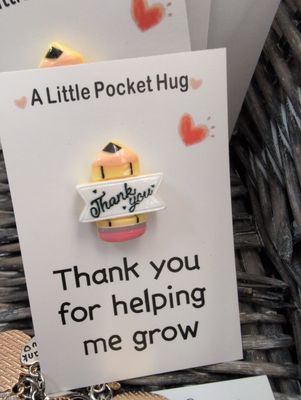 Teacher thank you for helping me grow charm
