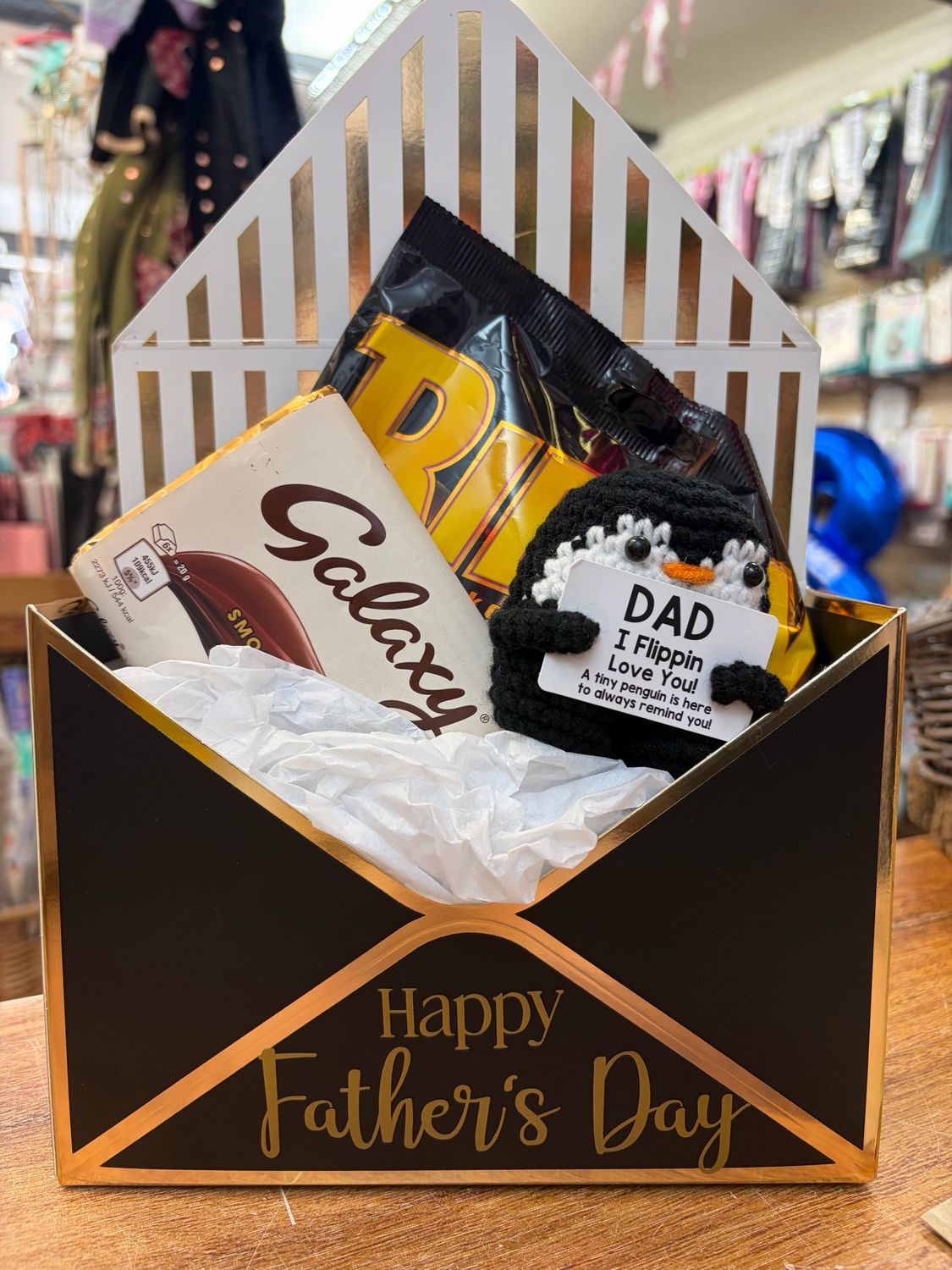 Fathers Day Envelope With Chocolate And Hug