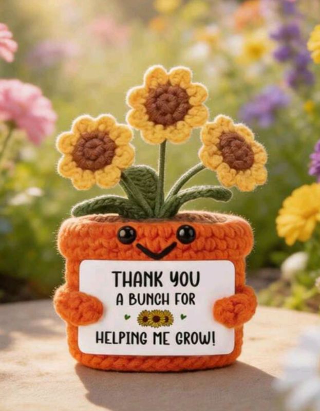 Teacher crochet flower thank you