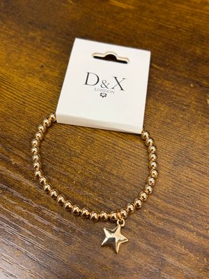 Gold Star Elasticated Bracelet By D&amp;X London