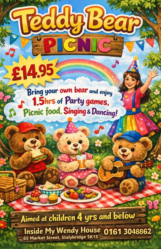 Teddy Bear picnic party (£20 deposit)