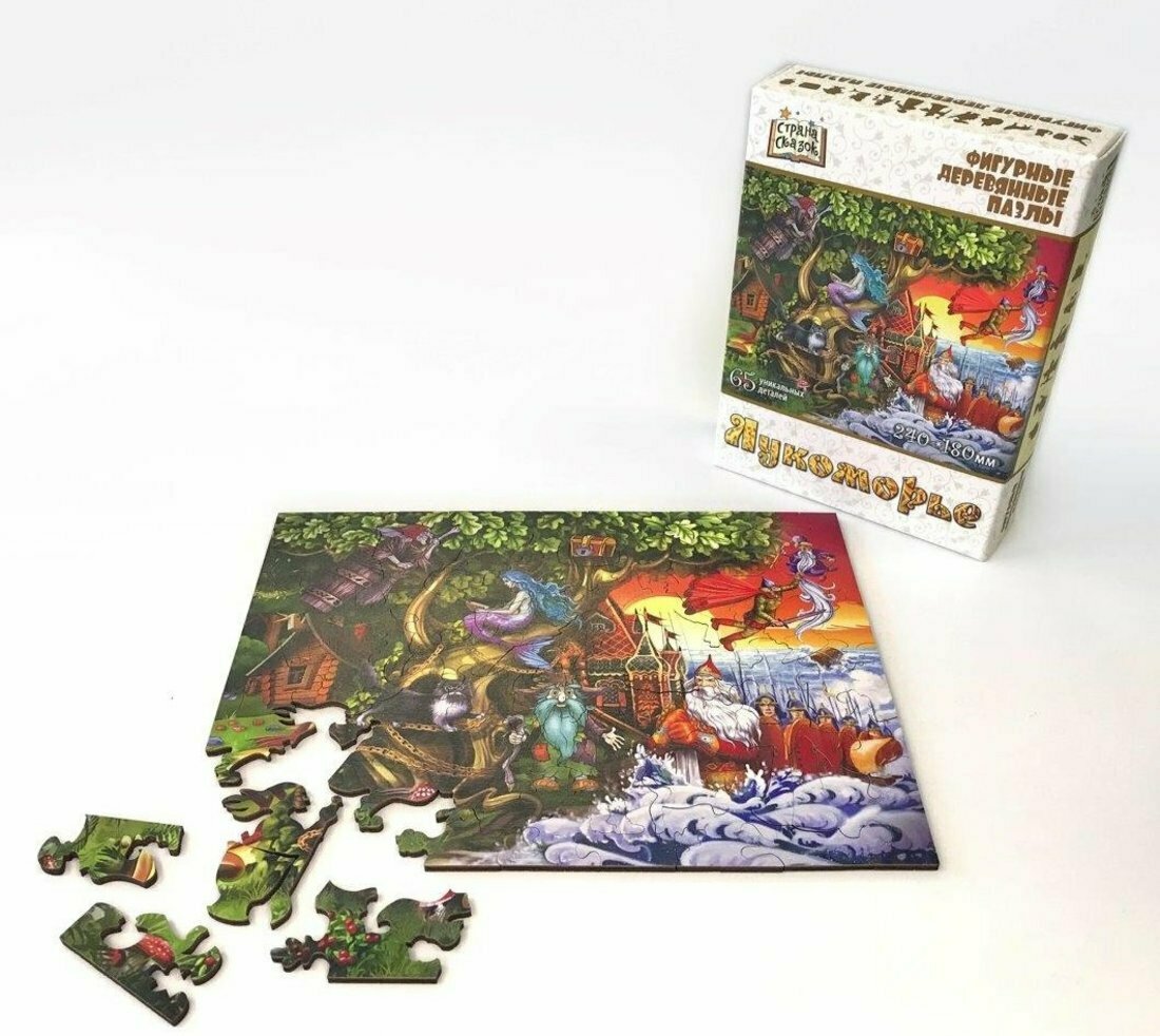 Фигурный деревянный пазл "Лукоморье"