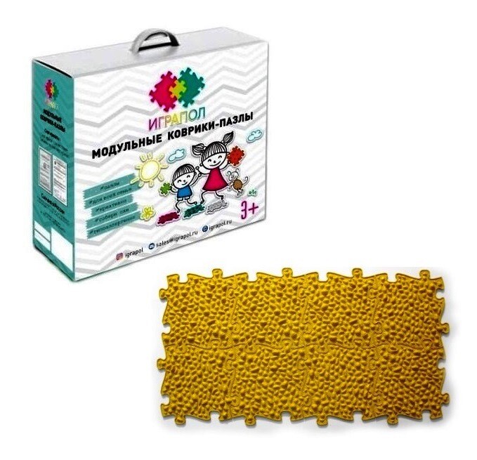 Модульные коврики-пазлы "Набор №17" (галька желтая 8 деталей)