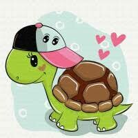 Картина по номерам "Черепашка в кепке" 12 цветов