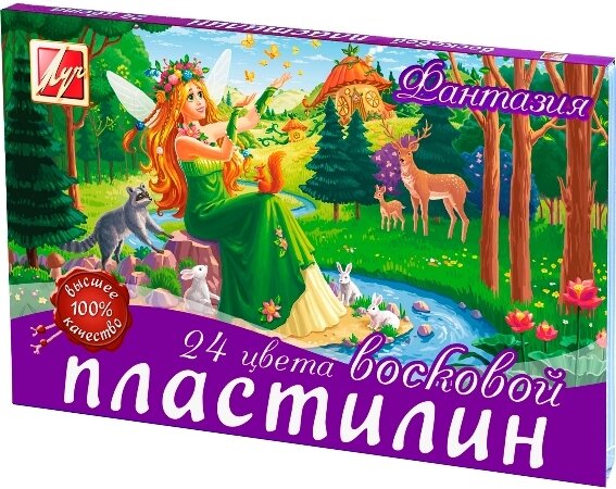 Луч. Пластилин мягкий восковой "Фантазия" 24 цв.