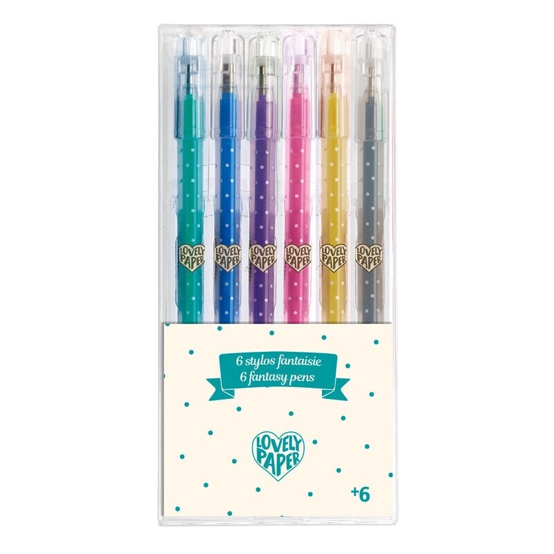 6 glitter gel pens / Djeco