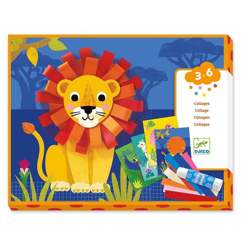 Набор для создания аппликаций с бумажными полосками «Яркие джунгли» / Djeco