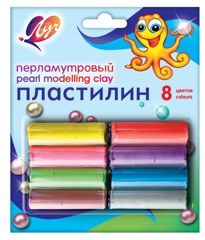 Пластилин "Перламутровый" . 8 цветов