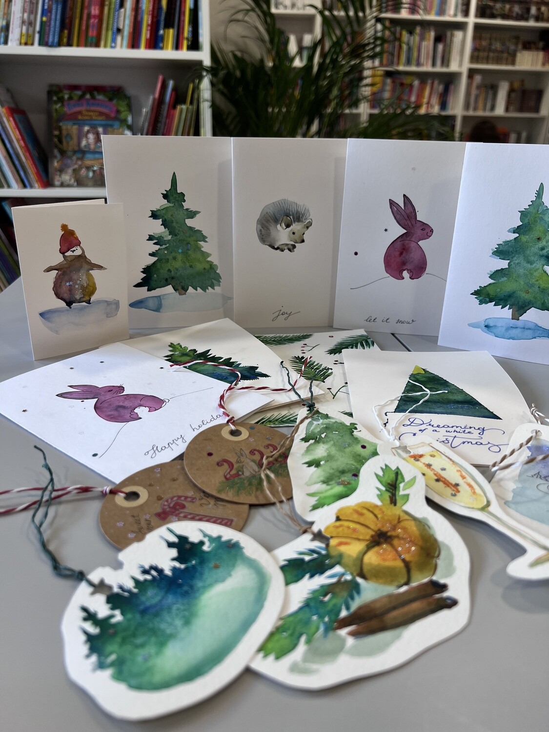 Открытка акварель пингвин hand made