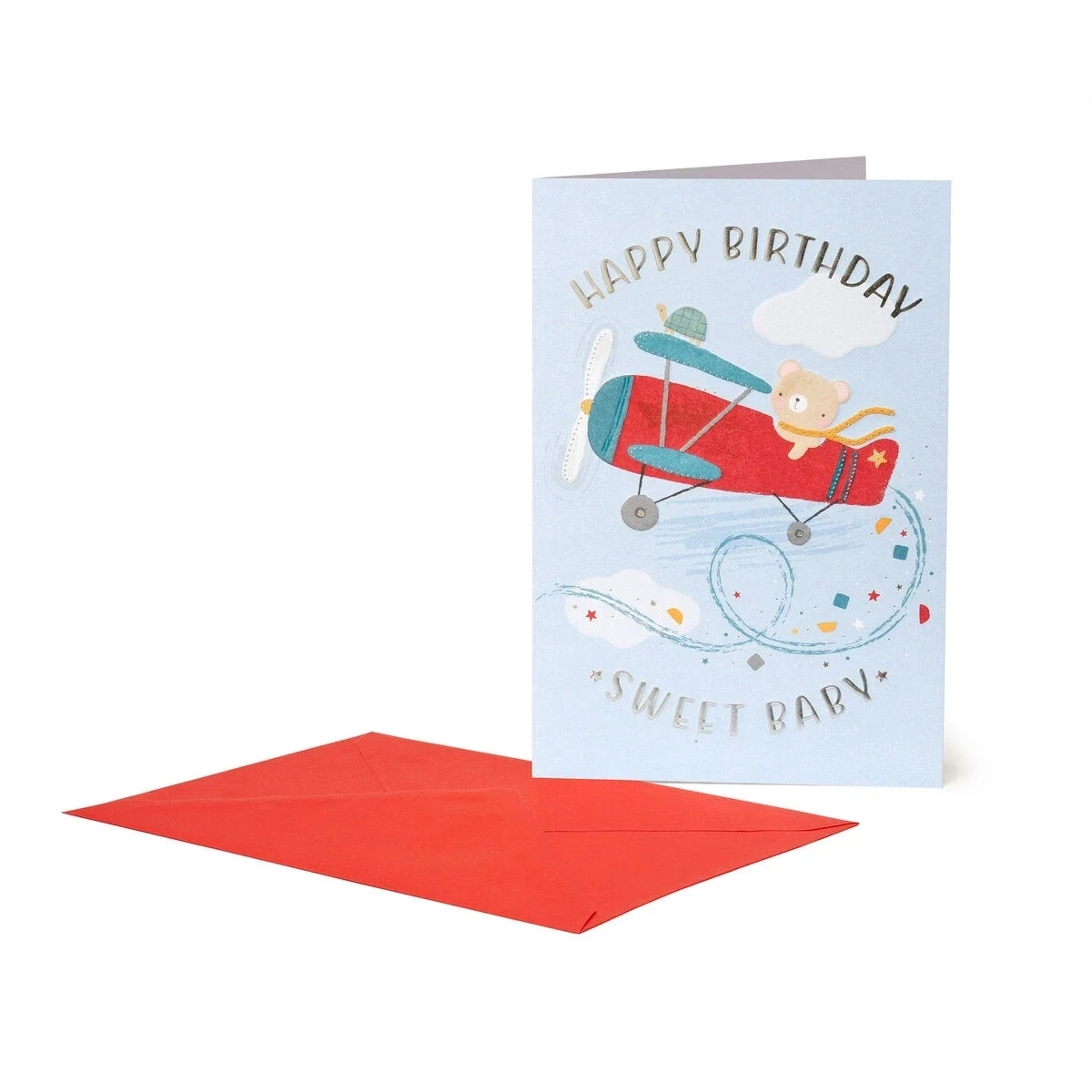 GREETING CARD - TEDDY PLANE