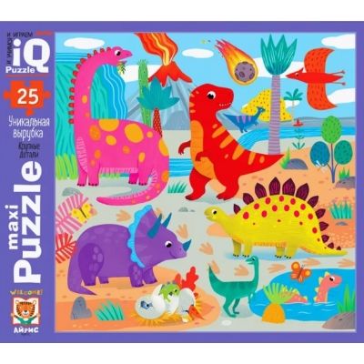 IQ Пазл МАКСИ 25 эл. Динозавры 2+