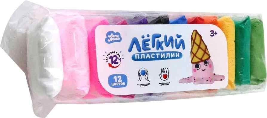 Набор ТМ "Лепи легко" Легкий пластилин Набор 12 цветов
