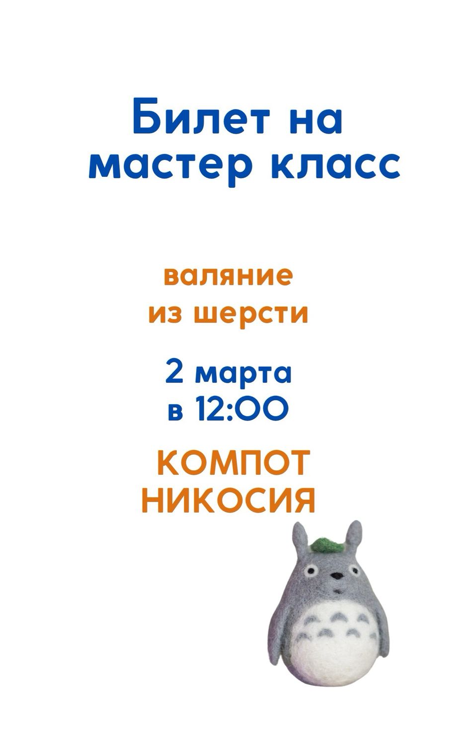 Билет на мастер класс