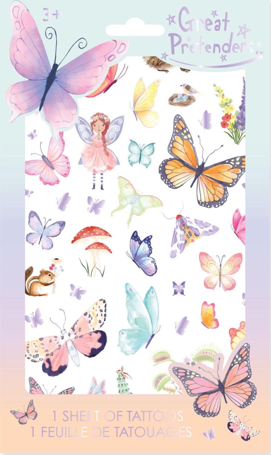 Great Pretenders Butterfly Tattoos, 18 pcs