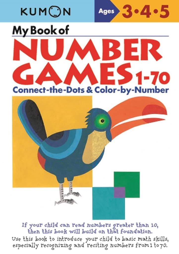 Number games 1-70/ connect the dots and color by number / Kumon