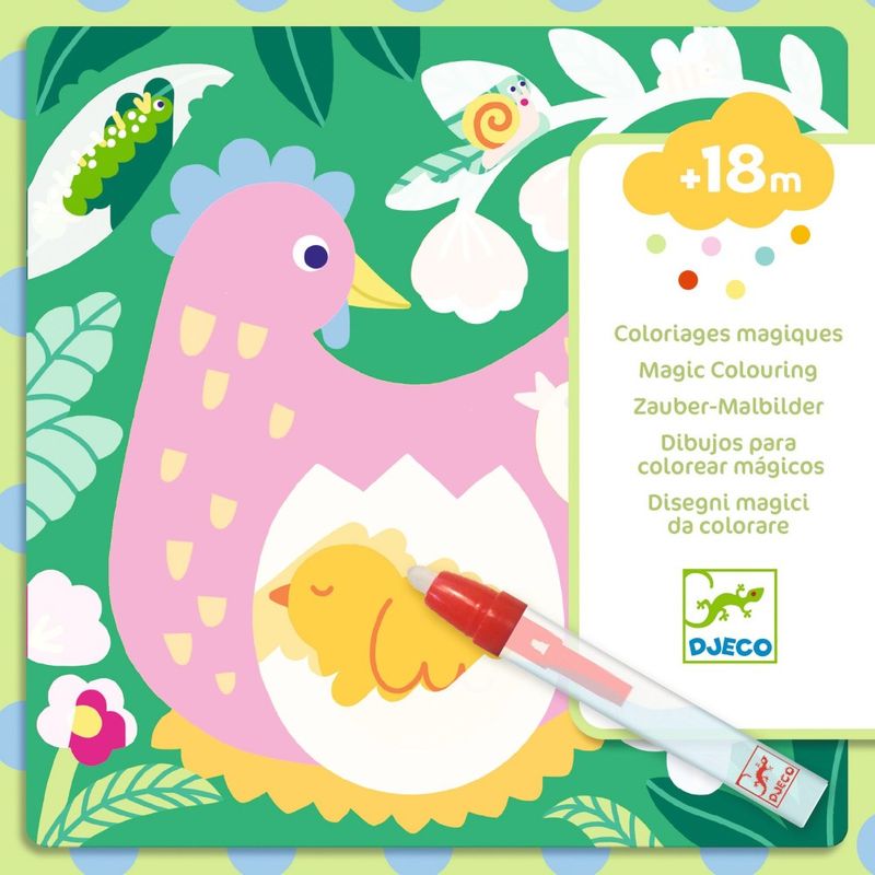 Magic coloring. Peekaboo! Garden Baby Animals