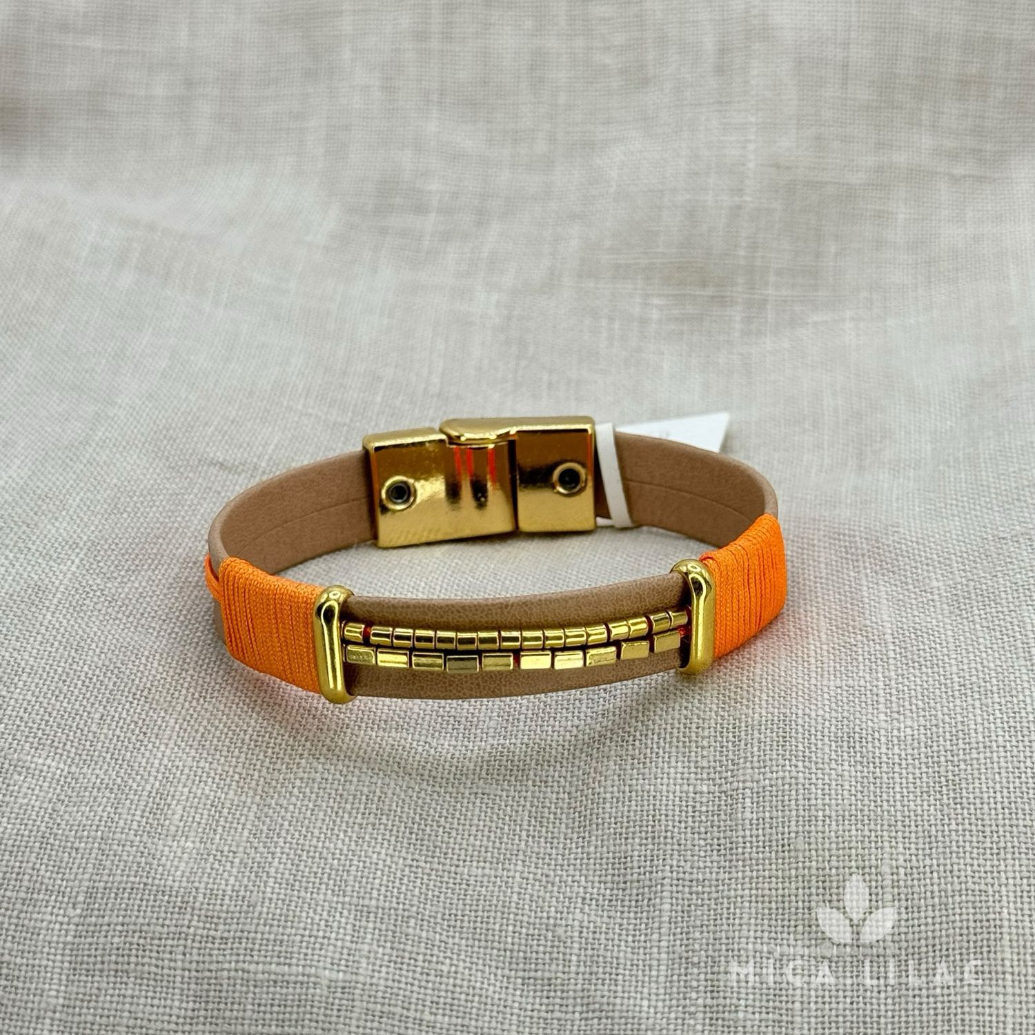 ÁGATA Bracelet, CORES: Dourada - LARANJA