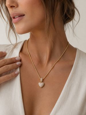KEISHA Pavé Heart Necklace
