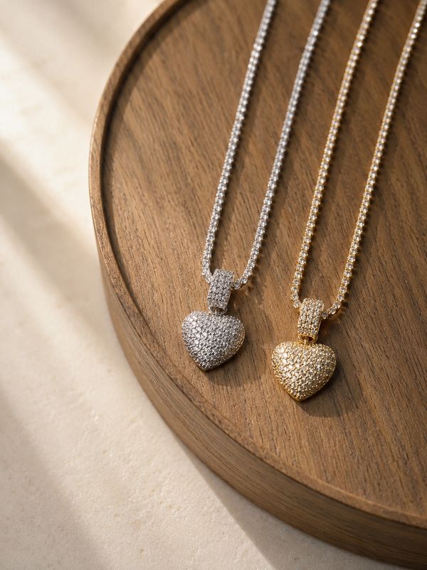 KEISHA Pavé Heart Necklace