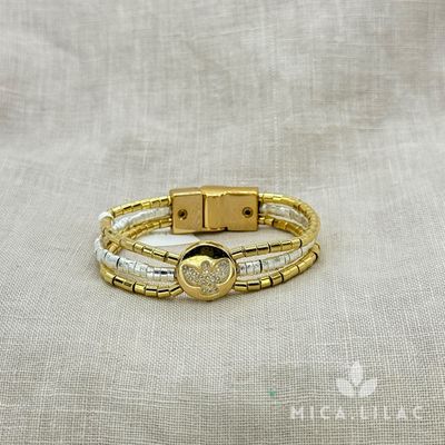 Pulseira Divino banho prata e banho ouro