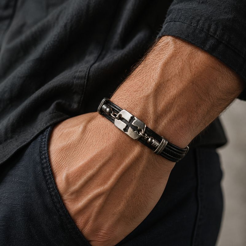 FIERCE  Cross - Black &amp; Silver
