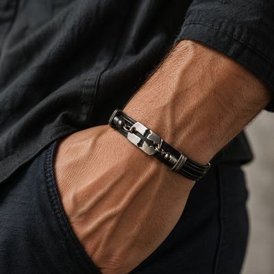FIERCE  Cross - Black &amp; Silver