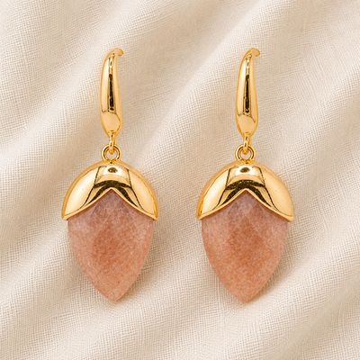 Pendientes Iris — Pink Moonstone