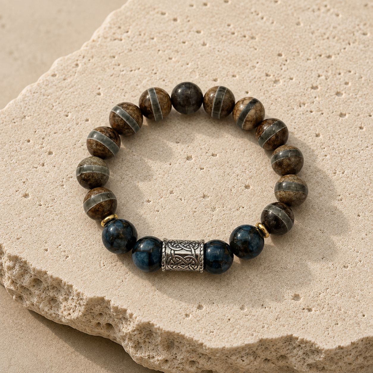 Bracelet — Tibetan Agate and Hawk’s Eye