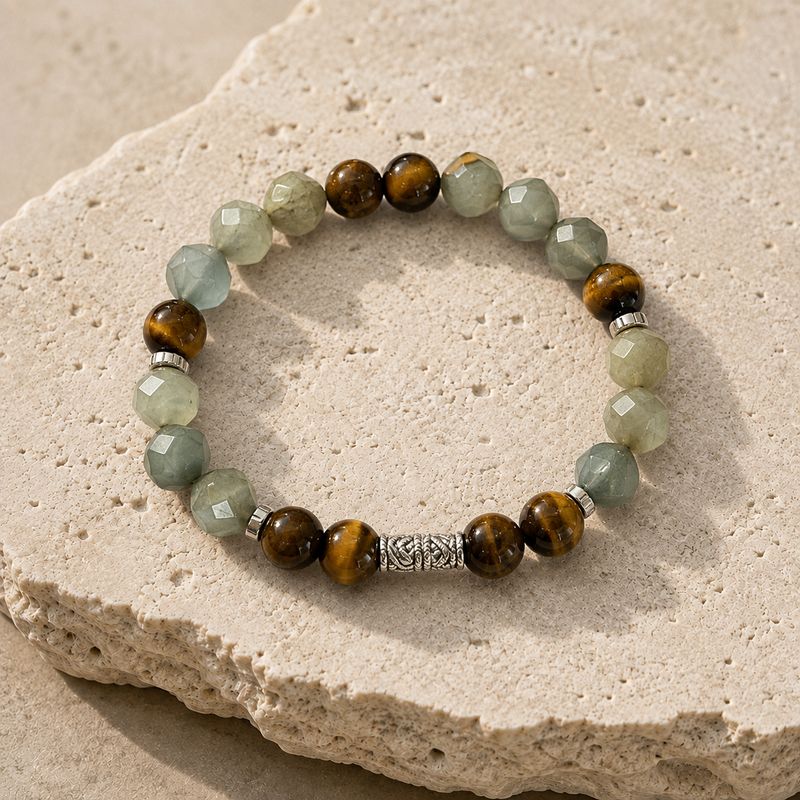 Pulsera — Prehnita y Ojo de Tigre