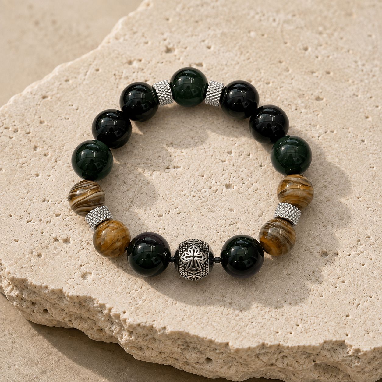 Bracelet — Blue Agate and Hawk’s Eye