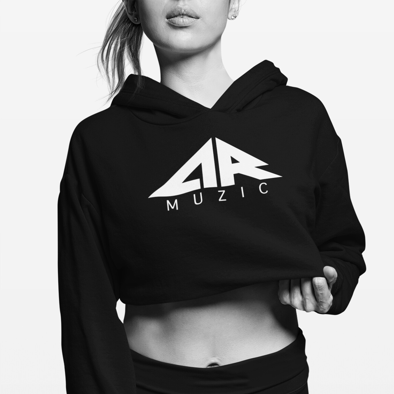 AR MUZIC CROP HOODIE