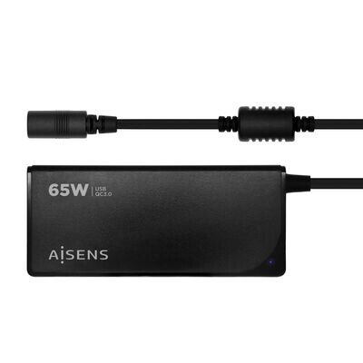 Адаптер за ток Aisens Cargador 65 W Automatico Universal Multitension Para Portatil Con 9 Conectores + USB-A QC.3.0