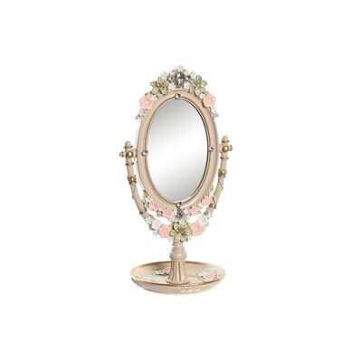 Огледало със Скоба за Монтиране DKD Home Decor 16,5 x 13 x 30 cm Кристал Смола Многоцветен романтичен