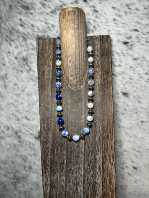 Blue Agate &amp; Navajo Pearls