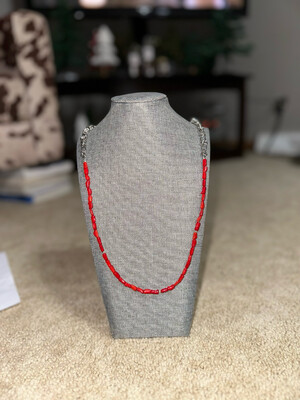 Barbwire Chain &amp; Red Coral